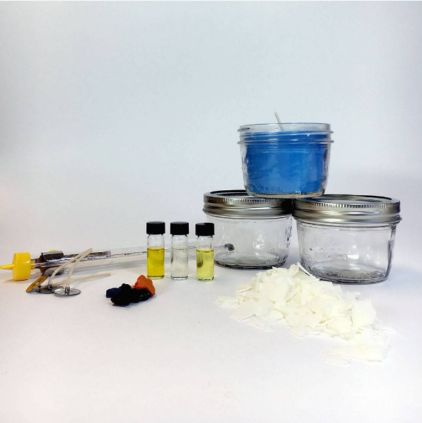 Deluxe DIY Mason Jar Soy Wax Candle Making Kit (makes 12 4oz)