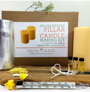 Deluxe Beeswax Pillar Candle Making Kit (makes 4)