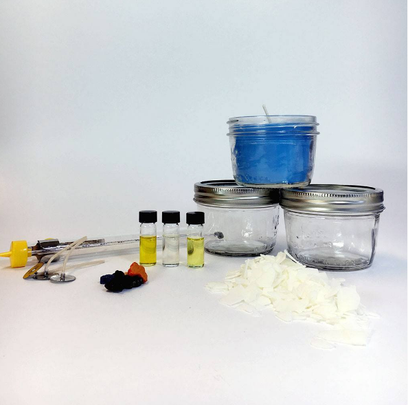 Artisan DIY Mason Jar Soy Wax Candle Making Kit (makes 3 8oz candles)
